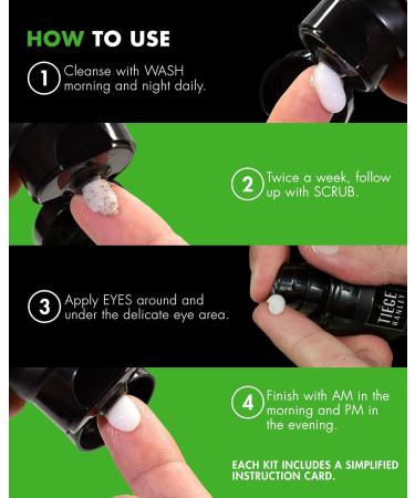 Tiege Hanley Advanced Skin Care Routine for Men with Eye Cream| Skin Care System Level 2 | Face Wash Scrub Two Moisturizers and Eye Cream | Made in USA | 30 Day Supply - Buy Online on GoSupps.com