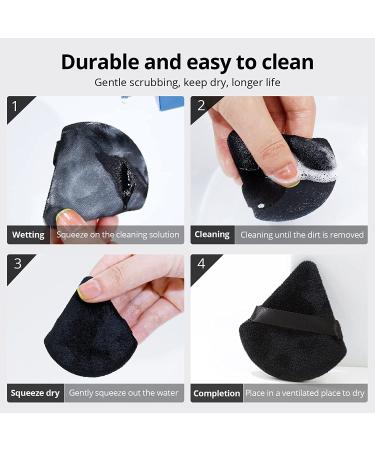 BEAKEY 12pcs Black Powder Puffs Set for Face Makeup - Velour Puffs for Loose Powder & Foundation, Contouring Sponge Beauty Tools - Buy Online on GoSupps.com