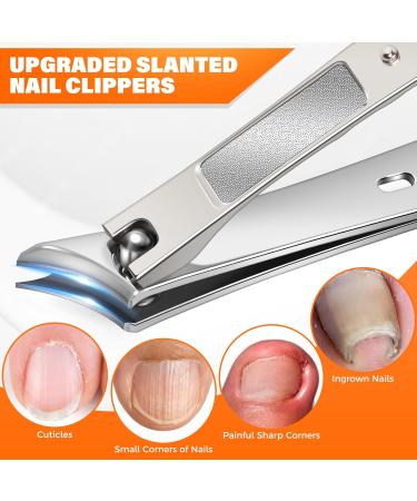 Heavy Duty Toenail Clippers for Seniors | Large Ingrown Nail Cutter with Long Handle & Wide Opening | Sharp Toenail Clippers for Thick Nails - Buy Online on GoSupps.com