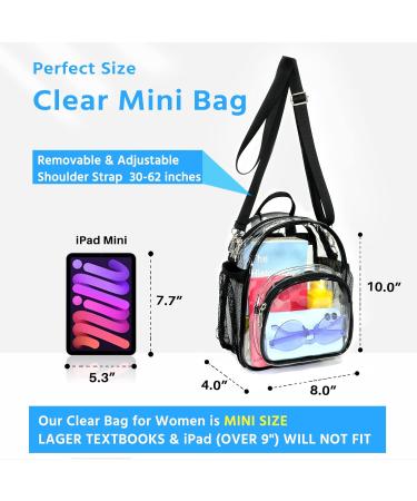 Higuyst Clear Mini Backpack - Stadium Approved Small Clear Bag for Women - Waterproof - Black - Buy Online on GoSupps.com