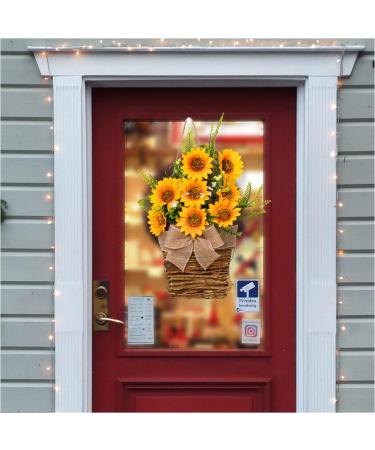 HOMSFOU 3pcs Sunflower Basket Sunflower Centerpieces for Tables Fake Plant Spring Wreaths Artificial Sunflowers Hanging Basket Christmas Farmhouse Decor Wall Silk Flower Flowerpot Yellowx3pcs 40x14cmx3pcs - Buy Online on GoSupps.com