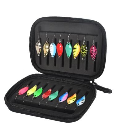 Trout spoon set 16 pieces of artificial bait spinner blinker set trout bait spoons set 2.5g/3.5g/5g fishing accessories with storage box for trout perch pike zander - Buy Online on GoSupps.com