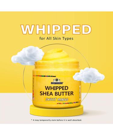 Akwaaba Whipped Shea Butter (Slice Watermelon) 12 oz - Body & Hair Moisturizer - Raw Shea Butter from Ghana - Vitamins A & E - Natural Yellow - Buy Online on GoSupps.com