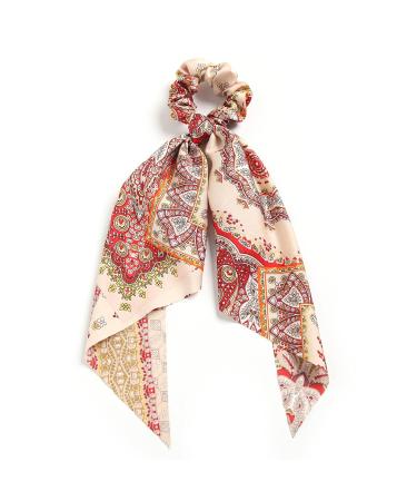 Girl's Knotted Retro Bow Hair Scrunchies - Pack of 3 Paisley Hair Ties Bands for Women - Buy Online on GoSupps.com