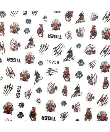 Women Easy To Use Fashion Hand-made Accessories Tiger Animals Printing Self Adhesive Year Nail Stickers(1) Style1 - Buy Online on GoSupps.com