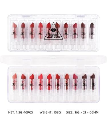 Shop A/A LipGloss Set - 10 Velvety Waterproof Lipsticks | Non-Stick Moisturizing & Long-Lasting Colors for Women & Girls - Buy Online on GoSupps.com