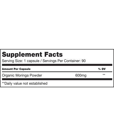 Sunfood Moringa Capsules 600 mg - 90 Count for Energy & Wellness - Buy Online on GoSupps.com