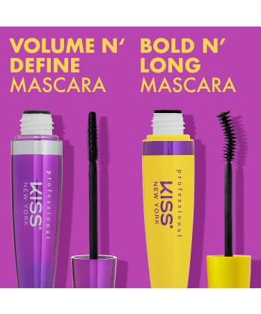 Kiss New York Volume N Define Mascara - No Flaking, Smudging, or Clumping - Water-Resistant & Long Wearing Very Black - Buy Online on GoSupps.com