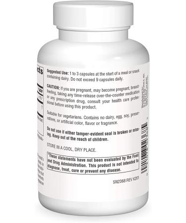 Source Naturals Lactase Digest - 180 Vegetarian Capsules for Lactose Intolerance - Buy Online on GoSupps.com