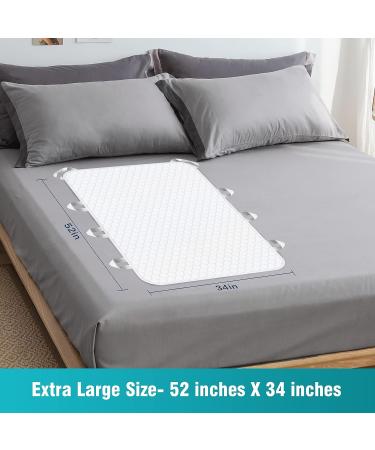 Extra Large Washable Bed Pad with 8 Handles | 34 x 52 4-Layer Leakproof Underpad for Incontinence | Reusable Chucks Pad (Blue) - 1 Pack - Buy Online on GoSupps.com