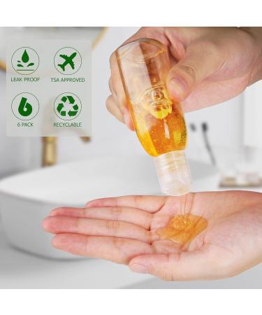 6 Pack 3.4 oz Clear Plastic Squeeze Bottles with Disc Top Caps - TSA Approved Travel Bottles for Shampoo, Conditioner & Lotion - Buy Online on GoSupps.com