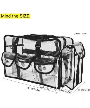 Enkrio Clear Waterproof Makeup Handbag | Travel & Sports Organizer with 5 Pockets & Shoulder Strap - Buy Online on GoSupps.com