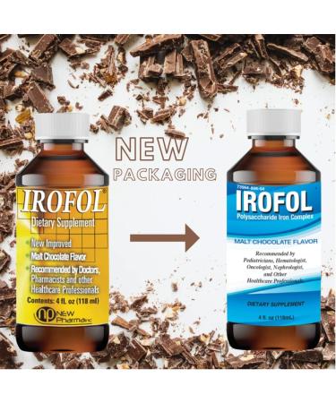IROFOL High Potency Liquid Iron Supplement | Malt Chocolate Flavor | 4 fl oz (118 mL) | 100mg Polysaccharide Iron Complex | Anemia Iron Deficiency Support for Kids & Adults - Buy Online on GoSupps.com