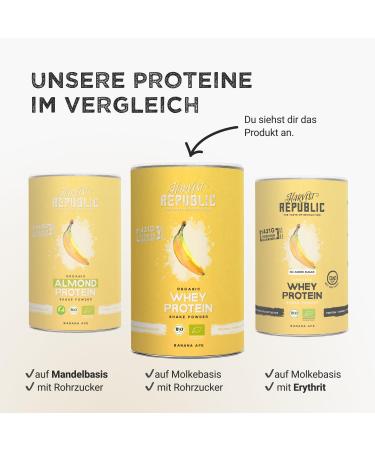  Harvest Republic HARVEST REPUBLIC Organic Whey Protein Powder Banana with 100% Real Fruit Powder | 750g of Organic Protein Powder Refined with Freeze-Dried Fruit | Up to 16g - Buy Online on GoSupps.com