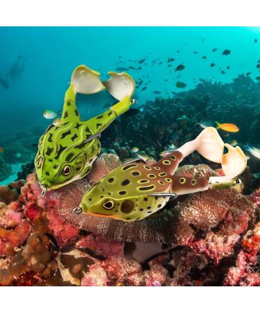 2-Piece Double Propeller Frog Lures - 9cm Soft Silicone Bait for Perch Trout & Pike Fishing - 360 Double Hook Tackle - Buy Online on GoSupps.com