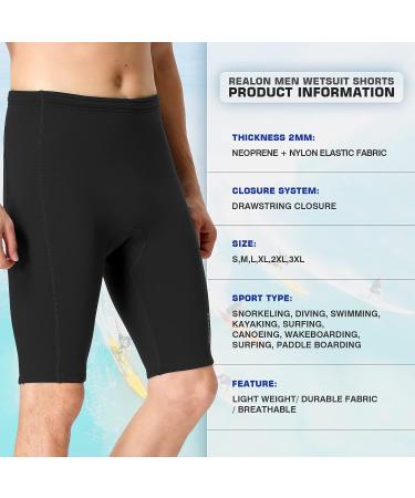 REALON 3mm Neoprene Wetsuit Pants - 2mm Leggings for Cold Water Activities - Unisex - Black - 3X-Large - Buy Online on GoSupps.com