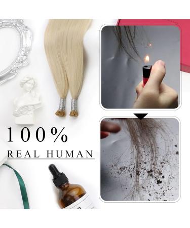 Moresoo 45 cm I Tip Real Hair Extensions - Platin Blond #60 Keratin Bonding Smooth 0.8g/Strand 40g Quality - Buy Online on GoSupps.com