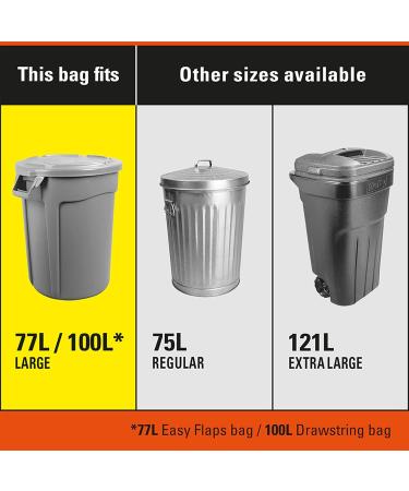 Hefty Garbage Bags Ultra Strong Large 100 Litres Black Drawstring Arm & Hammer odour neutralizer 80 Bags Ultra Strong Drawstring - Buy Online on GoSupps.com
