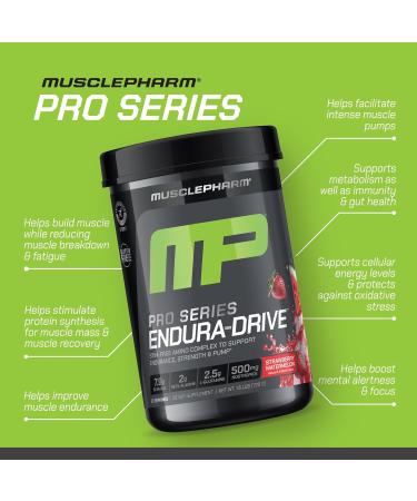 MusclePharm Pro Series ENDURA-DRIVE Pro-Grade Amino Acids Complex with Nootropics | Stim Free Intra Workout & Pre Workout Powder for Endurance & Recovery | Strawberry Watermelon 1.6 lbs. 30 Servings - Buy Online on GoSupps.com