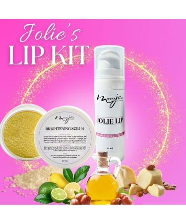 Moona Jolie Lip Kit | Hydrating Lip Cream & Organic Exfoliating Scrub - Nourish & Revitalize Lips with Vitamin C Kojic Acid & Jojoba Oil - International Shipping Available - Buy Online on GoSupps.com