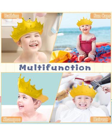 Baby Shower Cap Bathing Cap Kids Ear Protective Caps Soft Silicone Adjustable Waterproof Crown Shape Bath Visor Hat Safe Shampoo Shower Bathing Protection Bath Cap Washing Hair for Prevent Water and Foam into Eyes Ears Face for Toddler Baby Kids Children  - Buy Online on GoSupps.com