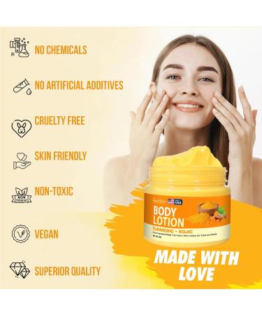 Buy Turmeric & Kojic Body Butter - Natural Skin Brightening Lotion for Even Tone Scars & Age Spots - Whipped Shea Butter Cream - Buy Online on GoSupps.com