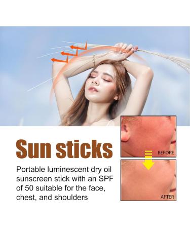 Organic Sunscreen Stick Spf50+ Face & Lips - Waterproof Sun Stick - Sunscreen Stick Long Lasting Face Sunscreen Cream Korean Sunscreen Stick Face Travel Size Korean Sunscreen For Face (1pc) - Buy Online on GoSupps.com