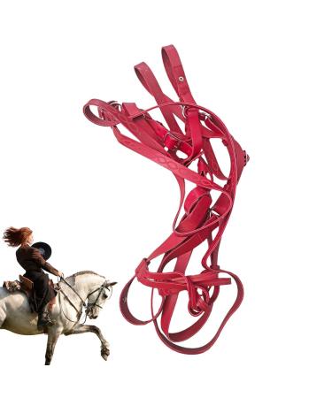 Halter for Horse | Safety Halter Chin & Throat Snap Heavy Duty Tied Halter | Comfortable Padded Nylon Horse Halter for Training Equestrian Grooming Rowces Red