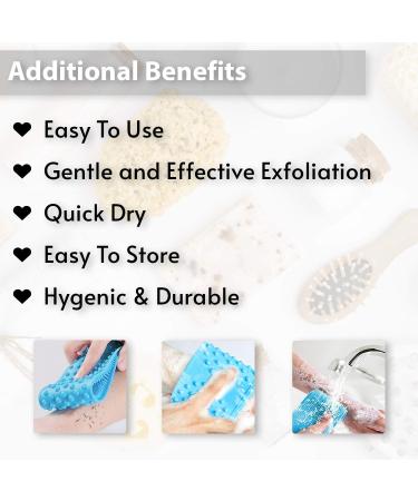 Silicone Body Back and Foot Scrubber Brush - Exfoliator for Shower or Bath - Extra Long Handle for Men and Women - Dry and Wet Brushing - Buy Online on GoSupps.com