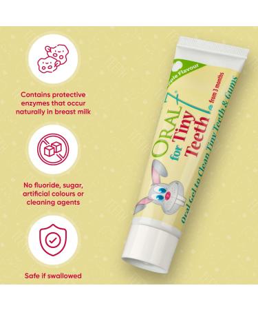 Oral7 Tiny Teeth Toothpaste for Babies | Enzymes from Mother's Milk | Apple Flavor | Free Fingerling | Ages 6-24 Months - Buy Online on GoSupps.com