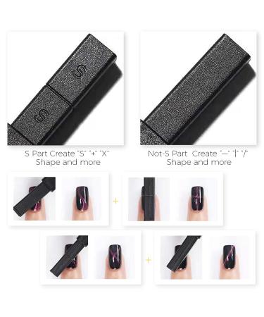 Burano 9D Cat Eye Gel Polish Set - 6 Colors Magnetic Holographic Cats Eyes Gel Nail Polish with Magnet Stick - Soak Off UV LED Gel (Black) - Buy Online on GoSupps.com