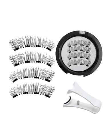 3PC 4 Magnetic Eyelashes Natural Eyelash Tape Without Glue Eyelashes Can Be Reused Best False Eyelashes (Size : 52HB-4White)