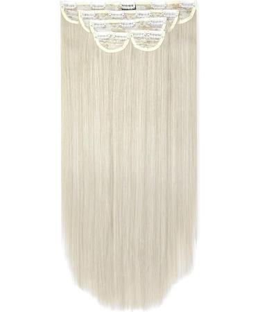 Lullabellz Super Thick Straight Clip In Hair Extensions 5-Piece 22-Inch Length Bleach Blonde - Buy Online on GoSupps.com