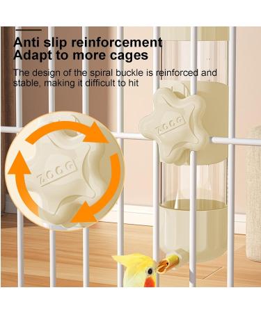Quotent Automatic Bird Water Bottle - 200ml Dispenser for Parrots Budgies & Small Pets - Easy Fill Watering Solution for Bird Cages - Beige - Buy Online on GoSupps.com
