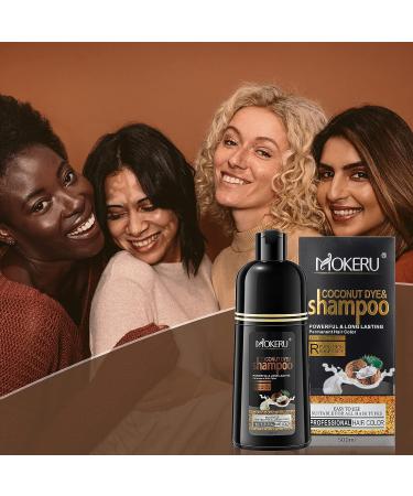 MOKERU Dark Brown Hair Dye Shampoo 500ML - Instant 3-in-1 Herbal Color for Men & Women, Gray Coverage - Buy Online on GoSupps.com