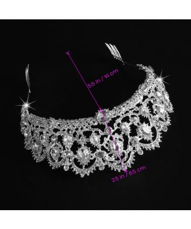 Frcolor Princess Tiara Crown with Comb - Rhinestone Crystal Queen Headband for Wedding Bridal Party & Birthdays - Buy Online on GoSupps.com