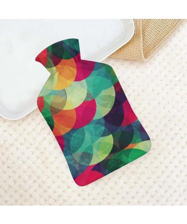 Hot Water Bottle with Lid | Circles Pattern Rubber Hot Water Bag for Pain Relief & Cramps | Foot Warmer & Therapy - Buy Online on GoSupps.com