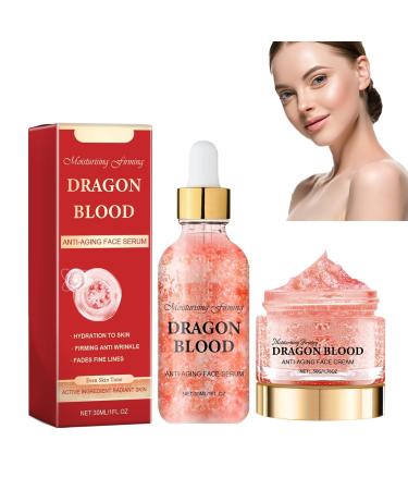 Grgowe Dragon Blood Anti Wrinkle Serum+Retinol Placenta Dragon Cream Dragon Blood Serum Placental Dragon Blood Cream Retinol Ganoderma Dragons Blood Serum And Cream Wrinkle Reduction