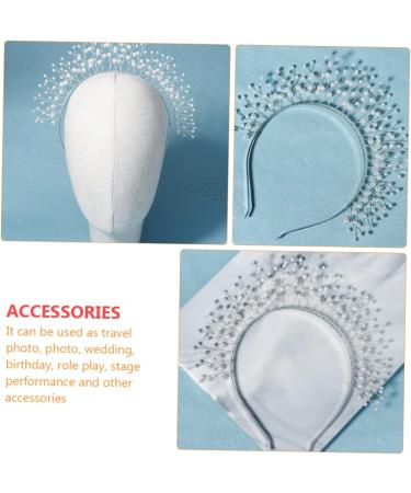 VINTORKY 1pc Pearl Headband Bling Head Bopper Victorian Pearl Accessories for Women Pearl Bopper Headband Rhinestone Barrettes for Women Bridal Tiara Birthday Decorate Bride Wedding Alloy - Buy Online on GoSupps.com