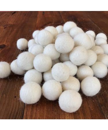 1 Inch White Felt Balls (50 Pack) - Hand Felted Wool Pom Poms for Crafts & Decor - Natural Garland & Party Decorations - Includes Muslin Bag - Buy Online on GoSupps.com