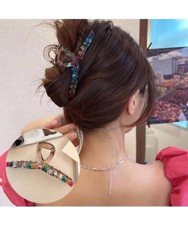 Souarts Butterfly Flowers Hair Clip - Thick Non-Slip Metal Hair Clips for Girls & Women | Colorful Bear Acrylic Set of 2 - Stylish Hair Claw Accessories - Buy Online on GoSupps.com