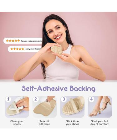Buy Metatarsal Pads for Women - Ball of Foot Cushions Heel Inserts & Comfort Pads (2 Pairs) - Anti-Slip Invisible Design in Beige - Perfect for High Heels - Buy Online on GoSupps.com