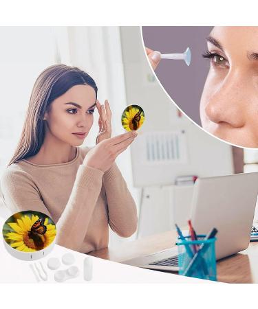 Sunflower Butterfly Portable Contact Lens Case - Travel-Friendly Storage Box - Buy Online on GoSupps.com