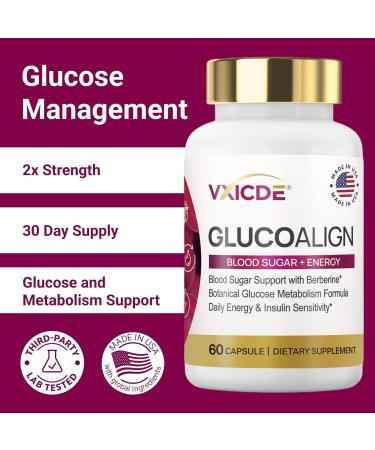 VXICDE Berberine HCl 500mg Wirh Mulberry Leaf Extract 150mg 60 Vegetarian Capsules - Gluten Free & Non-GMO - Buy Online on GoSupps.com