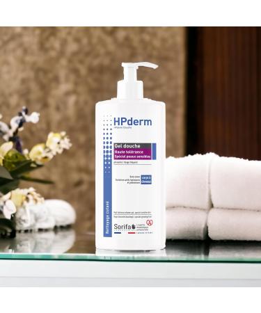 Sorifa Laboratory 6 pieces HPderm shower gel high color power 2in1 body and hair especially for sensitive skin tattoos weakened hair frequent use pH neutral without soap pump 500 ml - Buy Online on GoSupps.com