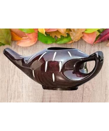 2activelife Ceramic Neti Pot Nose Cleaner 225 Ml - Premium Handcrafted Sinus Relief (Dark Brown) | Dishwasher Safe - Buy Online on GoSupps.com