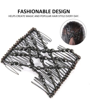 Hair Clip Comb Four Colors Stretchy Comb Clip for Home All Hair Types (Black) - Buy Online on GoSupps.com