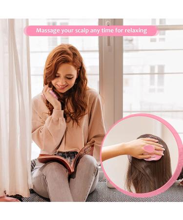 Silicone Hair Scalp Massager Shampoo Brush - For All Hair Types - Pink - Buy Online on GoSupps.com