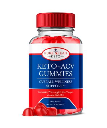 Pure Clean Keto ACV Gummies Pure Clean Keto + ACV Gummies Apple Cider Vinegar Vitamin Supplement PureClean Keto Gummies Plus 1000MG ACV Overall Wellness Support Folic Acid Vitamin B12 (60 Gummies)