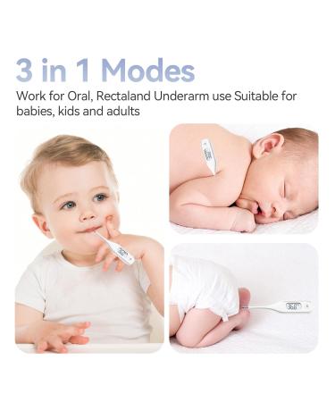 Berrcom Digital Thermometer - Oral Thermometer for Adults, Kids, and Babies with Fever Alarm - Precise Temperature Measurement - Buy Online on GoSupps.com